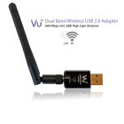 Vu+ Dual Band Wireless USB 2.0 WiFi-sovitin 600 Mbps & irrotettava antenni - ASIAKASPALAUTUS