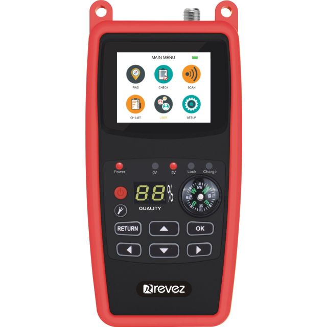 Revez DTM80 antenni- & kaapeliverkon mittari, DVB-T2/C HD viritin, BER