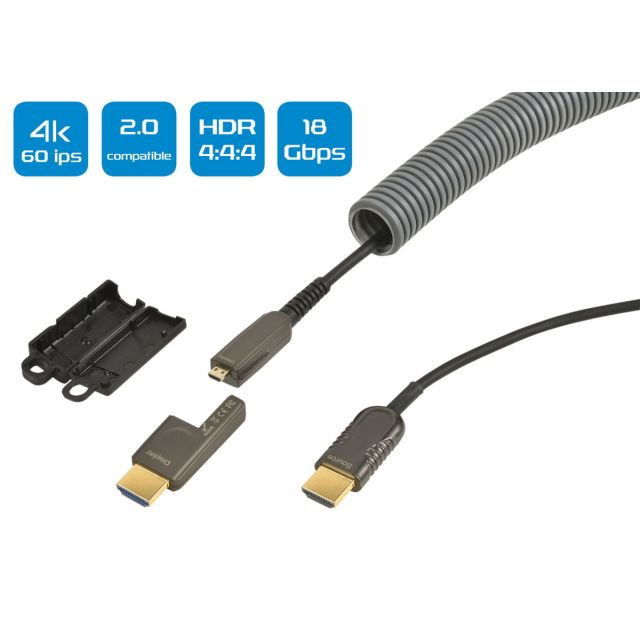 HDMI 2.0 yhteensopiva optinen kaapeli, 4K/UHD@60Hz, 15 m