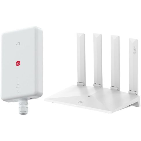 ZTE G5 Max (G5F) 5G-ulkomodeemi + ZTE T3000 WiFi-sisäreititin