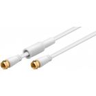 Antenna Cable 1.5m, F connectors, 100% shielded, gold plated connectors, flat