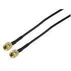 SMA male - SMA male cable, RG-174, 2.8mm, 5m, gold plated connectors, black