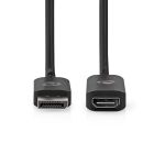 Adapter Cable, DisplayPort male - HDMI female, 0.2m
