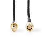 SMA male - SMA female cable, RG-178, 2.2mm, 50cm, braided surface, gold plated connectors, black