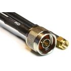 N male - SMA male cable, CFD-200 / H155PE / SH-200 / LMR-195, super low-loss, outdoor, 5mm, 10m, gold plated pins, black