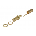 SMA female connector for HDF/CFD/MLL/LMR-200 cable, crimp, gold plated pin 