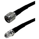 N male - RP-SMA male cable, LMR-400/CFD-400, ultra low-loss, 10mm, 35m, black