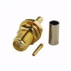 SMA female connector for H155PE cable, crimp, gold plated
