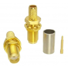 RP-SMA female connector for RG-58 cable, crimp, gold plated