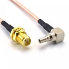 Adapter, SMA female - CRC9 male 90-degree, RG-178/RG-316 cable, 1m