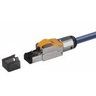 RJ-45 connector for Cat8 cable, tool-less installation