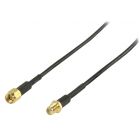 SMA male - SMA female cable, RG-174, 2.8mm, 2m, gold plated connectors, black