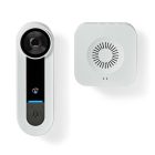 Nedis SmartLife älykäs ovikello kameralla + soittokello, verkkovirtakäyttöinen, ”Päästä varpaisiin” näkymä 1536p HD, valkoinen, IP65