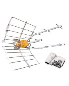 Televés 148925 Ellipse DVB-T/T2 Antenna with amplifier, 38dB, LTE700 & LTE800 protected + power supply