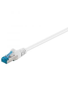 RJ45 S/FTP Cat6a Ethernet kaapeli, 10-GigaBit, 0,5 m, valkoinen