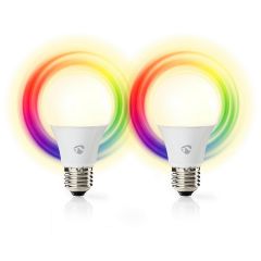 Nedis SmartLife LED-älylamppu, WiFi, E27, 470 lm, monivärinen, 2 kpl