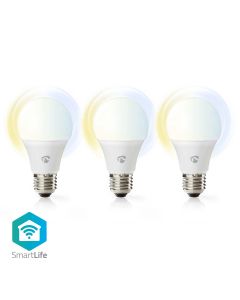 Nedis SmartLife älykäs LED-lamppu, WiFi, E27, 806 lm, valkoinen, 3 kpl