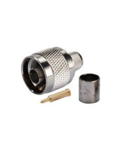 N uros liitin HDF-400, CFD-400, MLL-400 & LMR-400 kaapeleille, puristettava, kullattu johdin